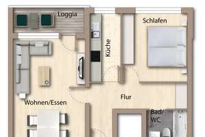 **PROVISIONSFREI** Vermietete 2-ZKB inkl. Südloggia, Fernwärme, moderner Aufzug, etc