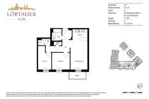 Wohnen & Genießen: 3-Zimmer-Wohnung mit Balkon – Columbusstraße 1, 1159 Löbtau-Nord, Dresden – Vorschaubild 11