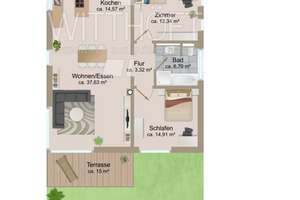 3-Zimmer-Terrassenwohnung mit eigenem Gartenanteil! – Die vollständige Adresse der Immobilie erhältst du vom Anbieter., 22391 Wellingsbüttel, Hamburg – Vorschaubild 2