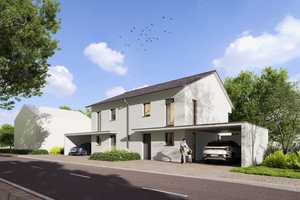 Neubau DHH in Traumlage von Pfullingen mit Carport schönem Grundstück - 2 Zufahrten - Haus 1 – Reutlingen (Kreis) – Vorschaubild 1