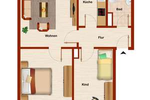 Demnächst frei! 3-Zimmer-Wohnung in Hamm Herringen – Nieheimer Straße 8, 59077 Herringen, Hamm – Vorschaubild 2