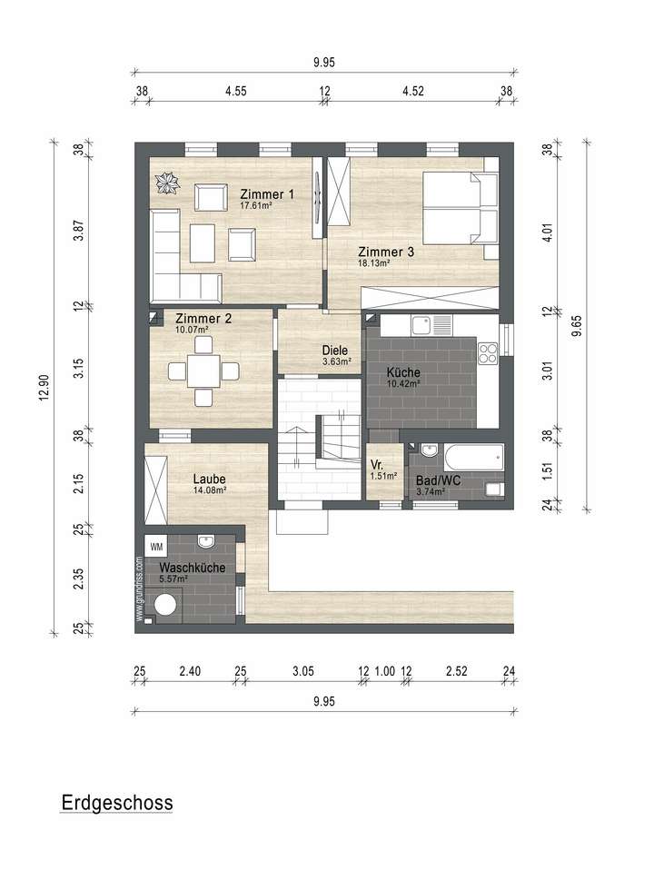 Grundrissplan Erdgeschoss