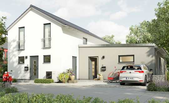 Zwei Generationen, ein Zuhause. Charakter trifft Geborgenheit – Ihr individuelles Massivhaus.