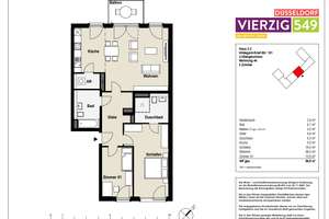 Gut geschnittene 3-Zimmer-Wohnung mit zwei Bädern, Abstellraum und Balkon – Hildegard-Knef-Straße 101, 40549 Heerdt, Düsseldorf – Vorschaubild 13