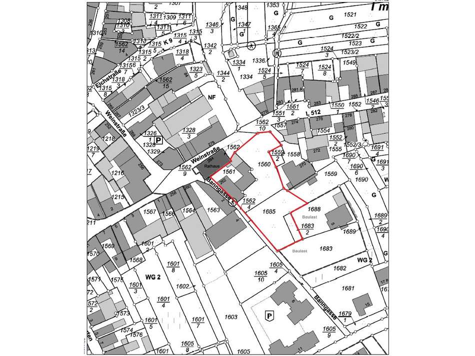 Lageplan aktuell rot markiert