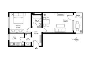Gut geschnittene 2-Zimmer-Dachgeschosswohnung mit Süd-Balkon und Blick ins Grüne - frei verfügbar – Die vollständige Adresse der Immobilie erhältst du vom Anbieter., 81477 Solln, München – Vorschaubild 9
