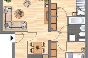 Attraktive 3-Zimmer-Etagenwohnung in Braunschweig – Modernes Wohnen mit vielseitiger Atmosphäre – Muldeweg 15, 38120 Weststadt, Braunschweig – Vorschaubild 2