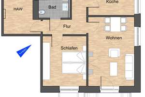 Ihr neues Zuhause im Grünen – barrierefreie 2-Zimmer-Wohnung – Sonnenkamp Allee 10, 38446 Almke, Wolfsburg – Vorschaubild 2