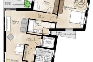 Nähe Theresienwiese - Moderne Maisonette mit 2 Balkonen, Terrasse & Lift direkt in die Wohnung – Die vollständige Adresse der Immobilie erhältst du vom Anbieter., 80336 Sendlinger Feld, München – Vorschaubild 22