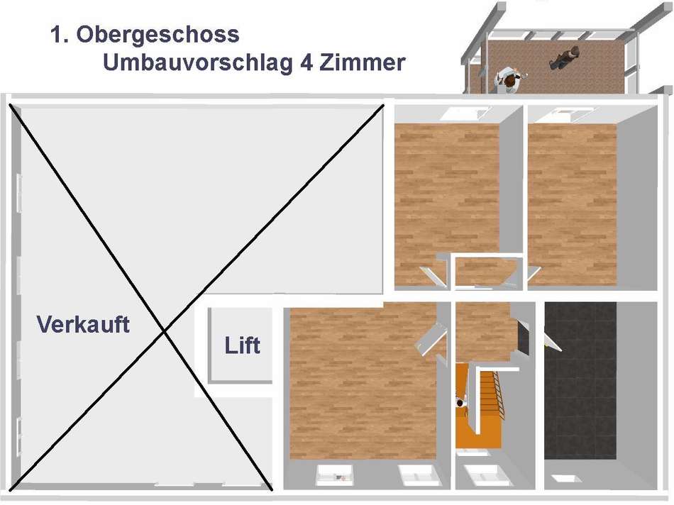 Umbauvorschlag 4 Zimmer Bild 1