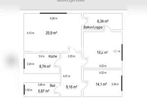 Tauschwohnung: 3-Zimmer Nordendwohnung mit Balkon – 60318 Nordend-West, Frankfurt am Main – Vorschaubild 2