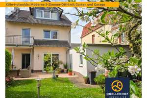 Köln-Holweide: Gepflegte DHH mit 167 m², Balkon & Garten. Fussbodenheizung, Küche inklusive, Garage