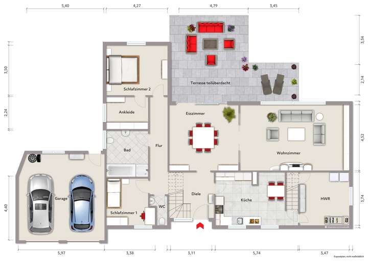 Grundriss Erdgeschoss (nicht m