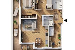 ++SOMMERAKTION++ Moderne 4-Zimmer-Penthousewohnung mit Süd-West-Dachterrasse – Die vollständige Adresse der Immobilie erhältst du vom Anbieter., 81241 Pasing, München – Vorschaubild 10