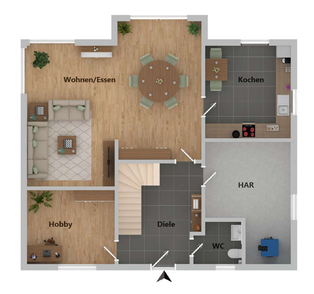 Immobilie in Kissenbrück - Großzügiges Familienhaus mit Räumen für Homeoffice und mit weitem Blick in die Landschaft - Bild 2