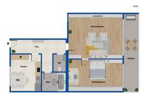 2-Zimmer-Wohnung in Augsburg-Hammerschiede – Die vollständige Adresse der Immobilie erhältst du vom Anbieter., 86169 Hammerschmiede, Augsburg – Vorschaubild 10