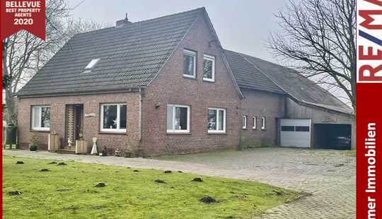 Bild von Einfamilienhaus / Resthof mit Stall, Halle und Partyhütte auf 46.442 m² Grundstück