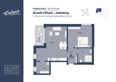 WBS erforderlich | Rollstuhlger. 2-Zi.-Whg. . Anfrage über: https://brandtsring.exklusiv-wohnbau.de