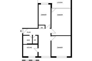 Demnächst frei!  helle 3-Zimmer-Wohnung mit Balkon  in Mönchengladbach Wickrath-Mitte – Wickrathhahner Straße 17, 41189 Wickrath-Mitte, Mönchengladbach – Vorschaubild 3