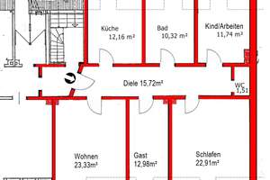 4-ZI-WOHNUNG MIT EBK IM 4. OG OHNE LIFT-OHNE BALKON IN JUGENDSTILHAUS IN RUHIGER UND ZENTRALER LAGE – Königswarterstraße 66, 90762 Stadtpark, Stadtgrenze, Fürth – Vorschaubild 27