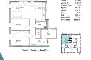 Großzügige 3-Zimmer-Neubauwohnung mit Balkon – Die vollständige Adresse der Immobilie erhältst du vom Anbieter., 22393 Sasel, Hamburg – Vorschaubild 2