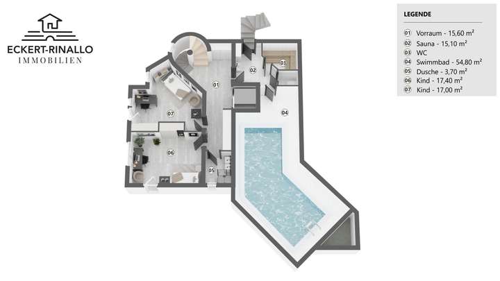 Luxuriöser Wellnessbereich ...