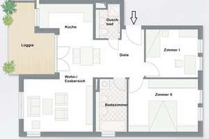 Moderne Drei-Zimmer-Wohnung mit Südwest-Loggia und Tiefgaragenstellplatz – 60439 Niederursel, Frankfurt am Main – Vorschaubild 11
