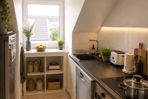 Wohnen über den Dächern Münchens – Helle Dachgeschosswohnung mit Stellplatz ! – keferloherstr 113, 80807 Milbertshofen, München – Vorschaubild 4