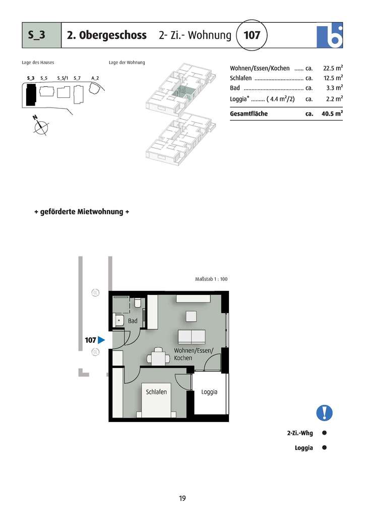 Immobilie in Nordheim - Moderne, öffentlich geförderte 2-Zimmer Wohnung - Bild 1