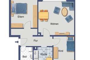 3-Zimmer-Wohnung ab sofort bezugsfrei