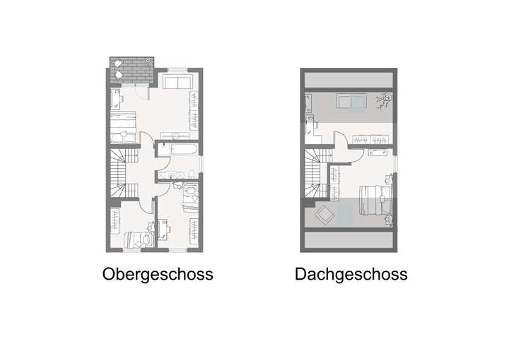 Grundriss Obergeschoss und Dac