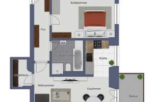 Moderne 2-Zimmer-Wohnung mit Balkon im beliebten Kasernenviertel von Oldenburg! – Die vollständige Adresse der Immobilie erhältst du vom Anbieter., 26123 Donnerschwee, Oldenburg (Oldenburg) – Vorschaubild 2