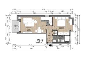 Attraktive 2 Zimmer-Wohnung im 1. OG mit Balkon – 63075 Bürgel, Offenbach am Main – Vorschaubild 3