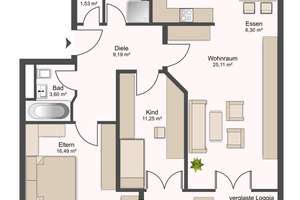 Große verglaste Südloggia! Das Highlight dieser geräumigen 3-Zimmer-Wohnung! – Die vollständige Adresse der Immobilie erhältst du vom Anbieter., 81369 Untersendling, München – Vorschaubild 22