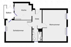 Lichtdurchflutete 2-Zimmer-Wohnung mit Balkon in ruhiger Weststadtlage – Karlsruhe – Die vollständige Adresse der Immobilie erhältst du vom Anbieter., 76135 Weststadt, Karlsruhe – Vorschaubild 8