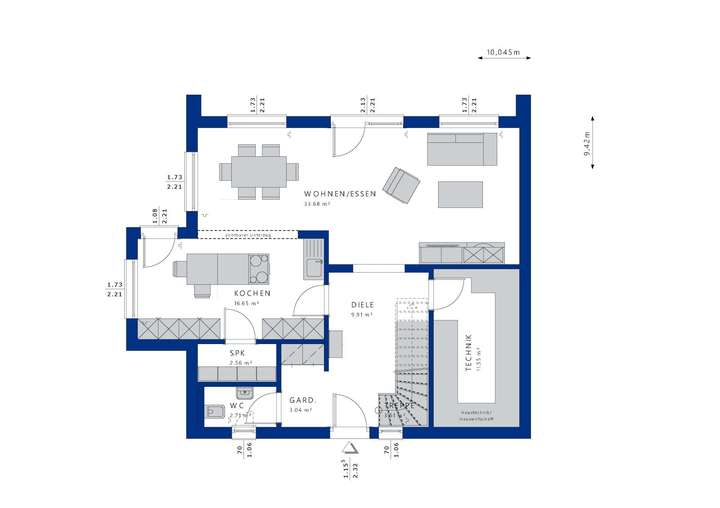 Grundrissbeispiel Erdgeschoss