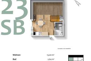 Modernes Studentenapartment inkl. Möbel – Neubau am Englischen Garten – Grasmeierstraße 8, 80805 Alte Heide-Hirschau, München – Vorschaubild 1