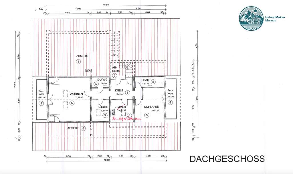 Immobilie in Oberau - Vermietete Dachgeschosswohnung mit 2 Balkonen und ca. 105 m² in Oberau - Bild 4