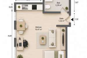 Zentrale 1- Zimmer Wohnung in Heidelberg- Weststadt zu verkaufen – Wörthstraße 12, 69115 Weststadt, Heidelberg – Vorschaubild 6