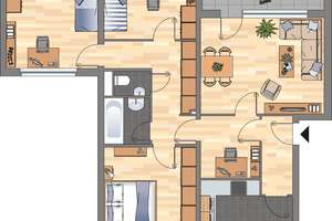 Familienfreundliche 4-Zimmer-Wohnung mit neuem Bad in Wolfsburg – Über dem Wechsel 14, 38448 Vorsfelde, Wolfsburg – Vorschaubild 2