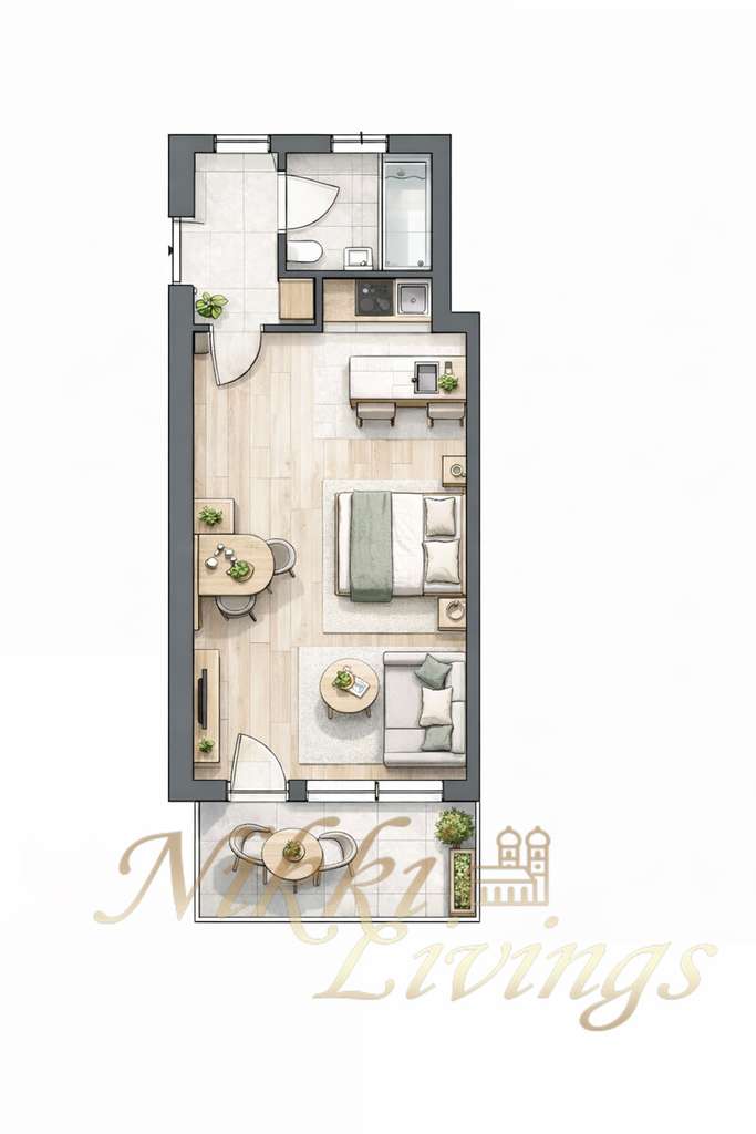 Immobilie in Königsbrunn - Charmante 1-Zimmer-Wohnung mit Balkon in Königsbrunn - Bild 3