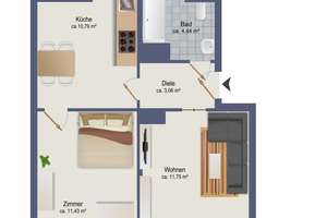 Dachgeschosswohnung 2 Zimmer in zentraler Lage nähe EKZ Farmsen – Die vollständige Adresse der Immobilie erhältst du vom Anbieter., 22147 Rahlstedt, Hamburg – Vorschaubild 17