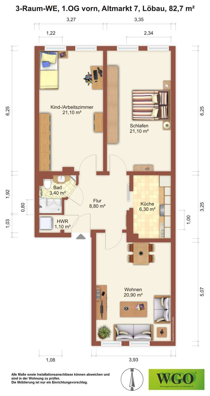 Grundriss Möblierungsvorschlag