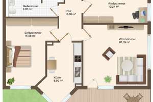 Freie 3-Zimmer-Gartenwohnung in ruhiger Innenhoflage - 4 Gehminuten zur U-Bahn Theresienwiese – Die vollständige Adresse der Immobilie erhältst du vom Anbieter., 80336 Sankt Paul, München – Vorschaubild 4