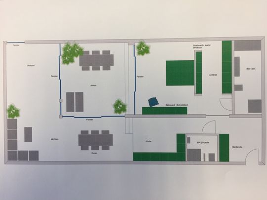 Grundriss mit Einrichtungsmögl