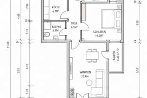 Energieoptimiertes Wohnen am Park: 2,0 -Zimmer-Wohnung mit Loggia und Balkon – Die vollständige Adresse der Immobilie erhältst du vom Anbieter., 81373 Land in Sonne, München – Vorschaubild 8