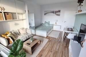 Möblierte 1-Zimmer-Wohnung mit großem Balkon in zentraler Lage – Frölichstraße 18, 86150 Stadtjägerviertel, Augsburg – Vorschaubild 1