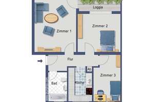 Bonn-Duisdorf. vermietete Kapitalanlage. 3 ZKB Blk. - PROVISIONSFREI! – Im Weiler 11, 53123 Lengsdorf, Bonn – Vorschaubild 3