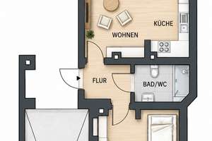 // Ab 01.10.2026 - Schleußig - Parkett - EBK - Terrasse // – 4229 Schleußig, Leipzig – Vorschaubild 3