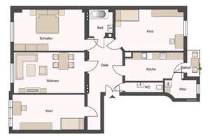 Balkon + 4 Zimmer + Altbau – Schrammsteinstraße 12, 1309 Gruna, Dresden – Vorschaubild 2